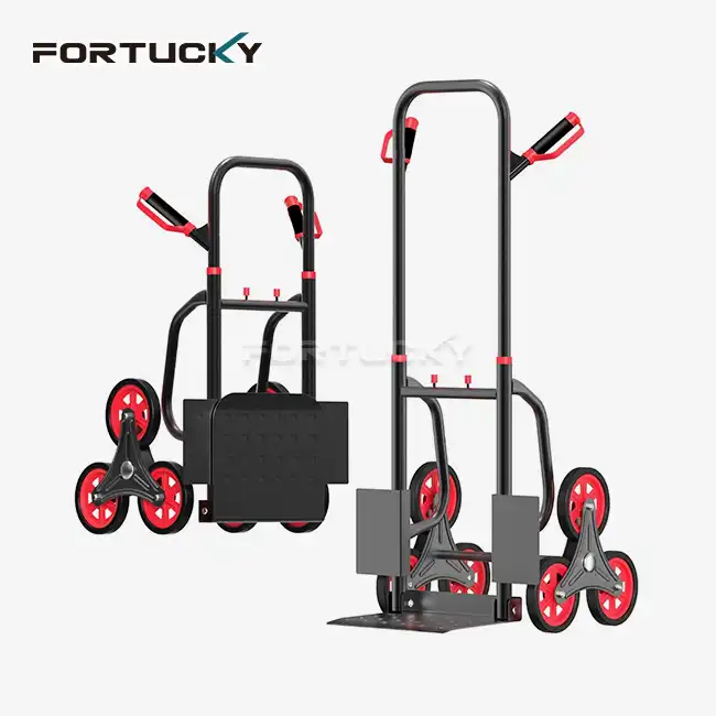 What is the maximum load capacity of the Heavy duty dolly for stairs, and how many steps can it climb?